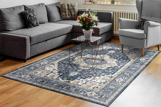 Dynamic Rugs Elise 6302 Navy/Ivory Area Rug Room Scene Feature