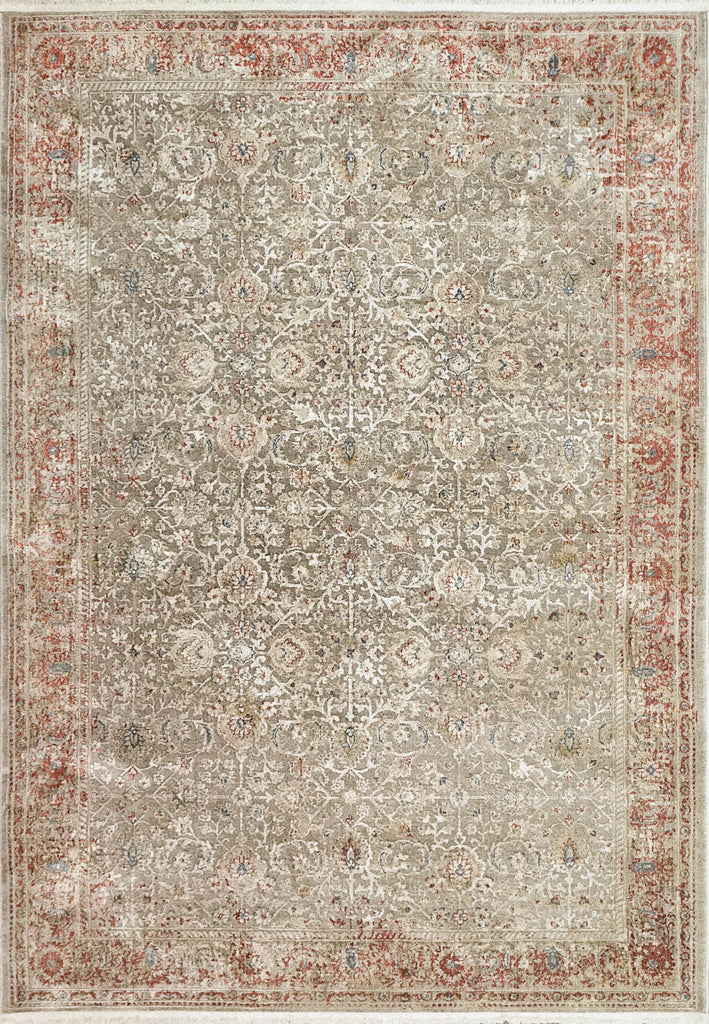 Dynamic Rugs Ella 3981 Taupe/Ivory/Red Area Rug