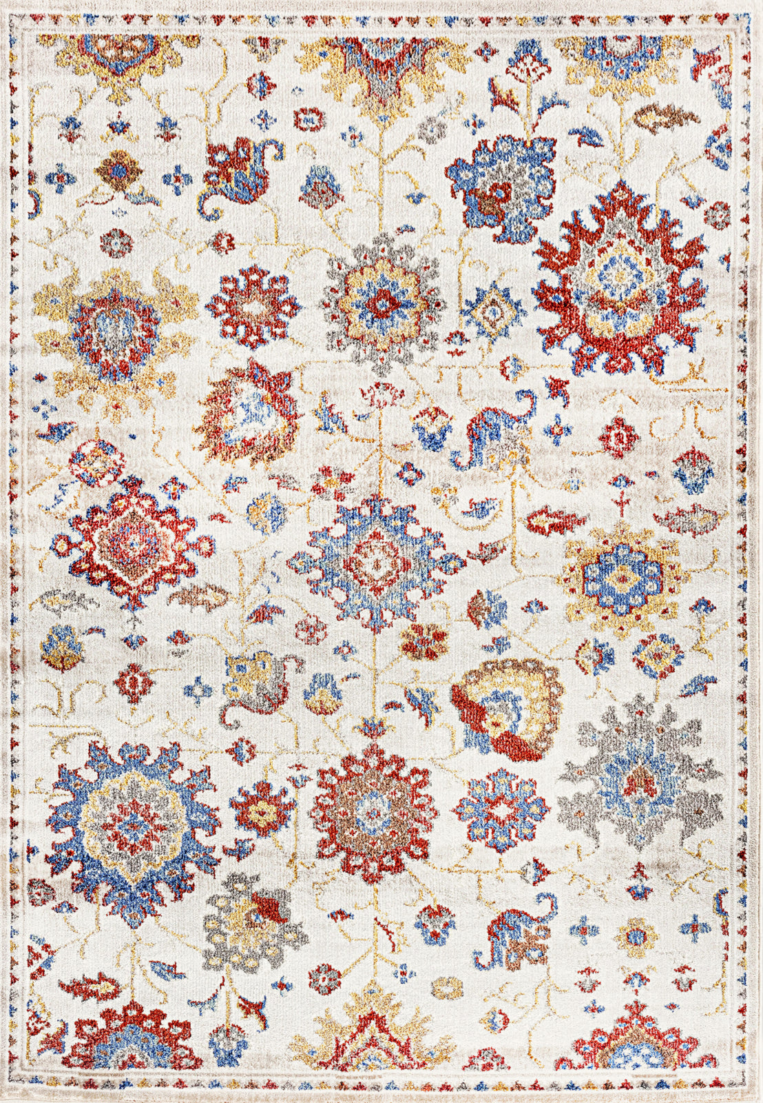 Dynamic Rugs Falcon 6800 Ivory/Grey/Blue/Red/Gold Area Rug
