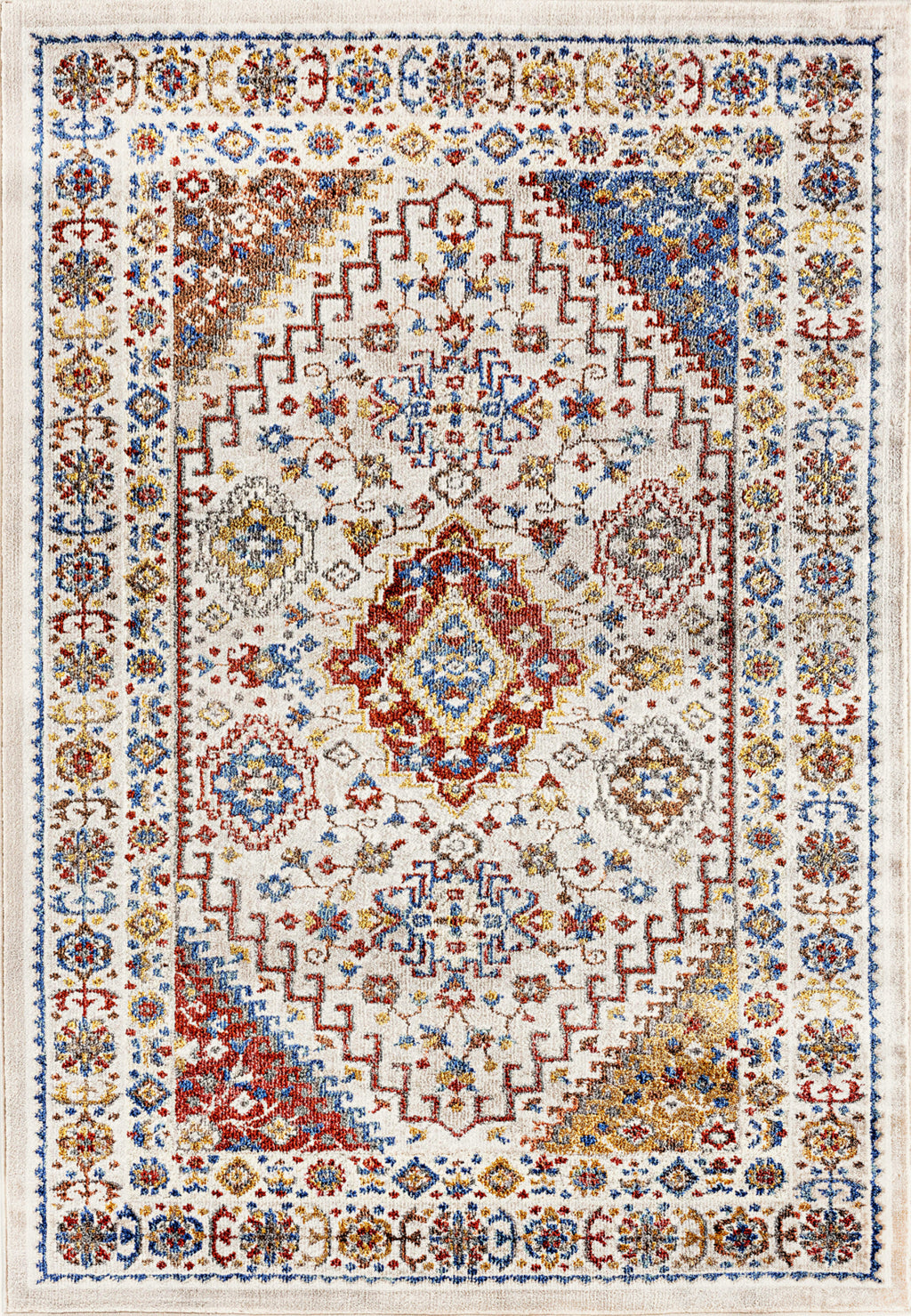 Dynamic Rugs Falcon 6801 Ivory/Grey/Blue/Red/Gold Area Rug – Incredible ...