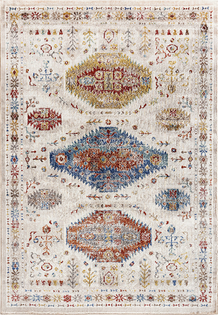 Dynamic Rugs Falcon 6804 Ivory/Grey/Blue/Red/Gold Area Rug