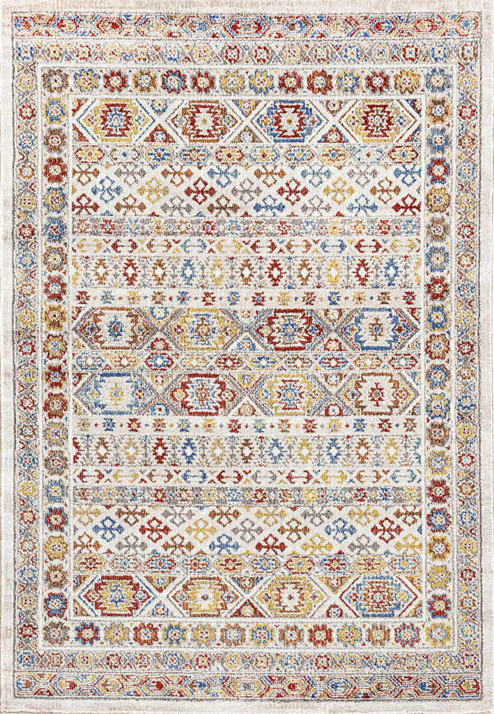 Dynamic Rugs Falcon 6807 Ivory/Grey/Blue/Red/Gold Area Rug