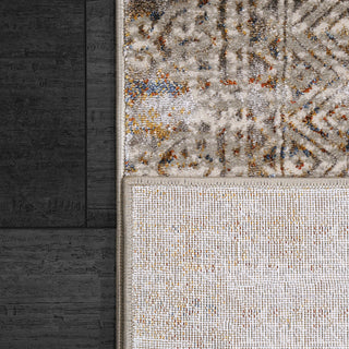 Dynamic Rugs Gold 1361 Grey/Ivory/Navy Area Rug Corner Shot