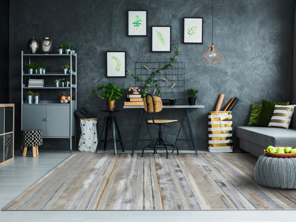 Dynamic Rugs Gold 1363 Grey/Multi Area Rug Room Scene Feature