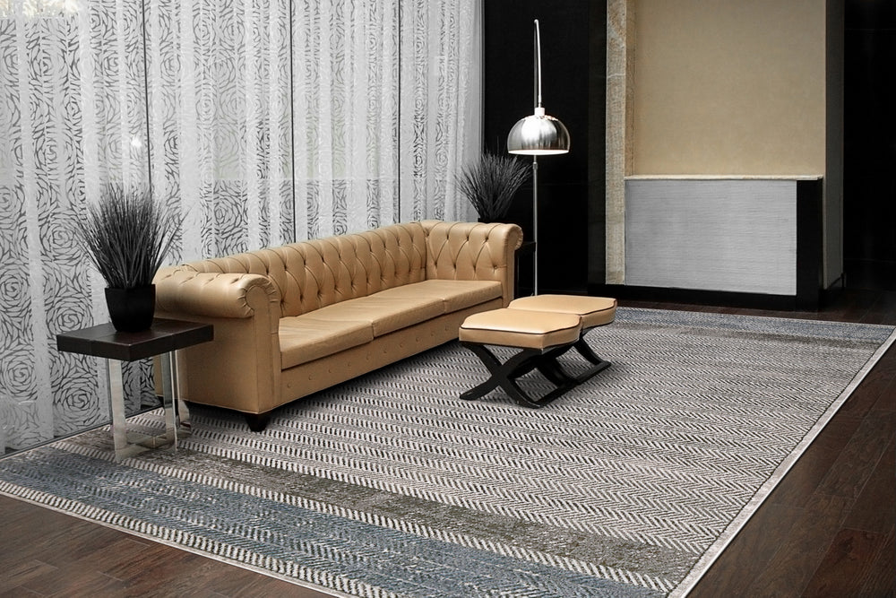 Dynamic Rugs Harlow 4809 Grey/Blue Area Rug Room Scene Feature