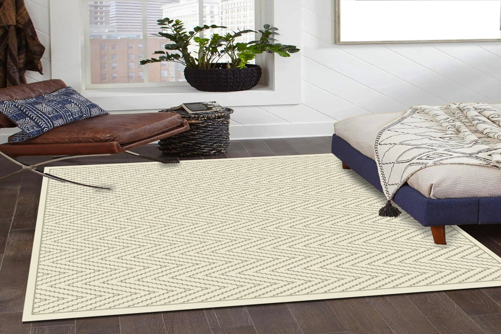 Dynamic Rugs Harmony 59019 Ivory/Grey Area Rug Room Scene Feature