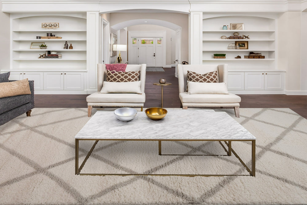 Dynamic Rugs Haven 19594 Ivory/Grey Area Rug Room Scene Feature