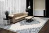 Dynamic Rugs Hera 3302 Ivory/Blue Area Rug Room Scene Feature