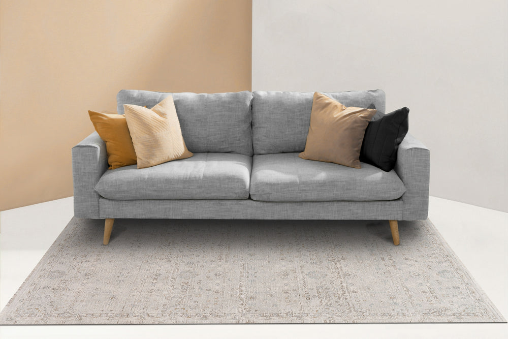 Dynamic Rugs Irving 15556 Light Grey/Beige Area Rug Room Scene Feature