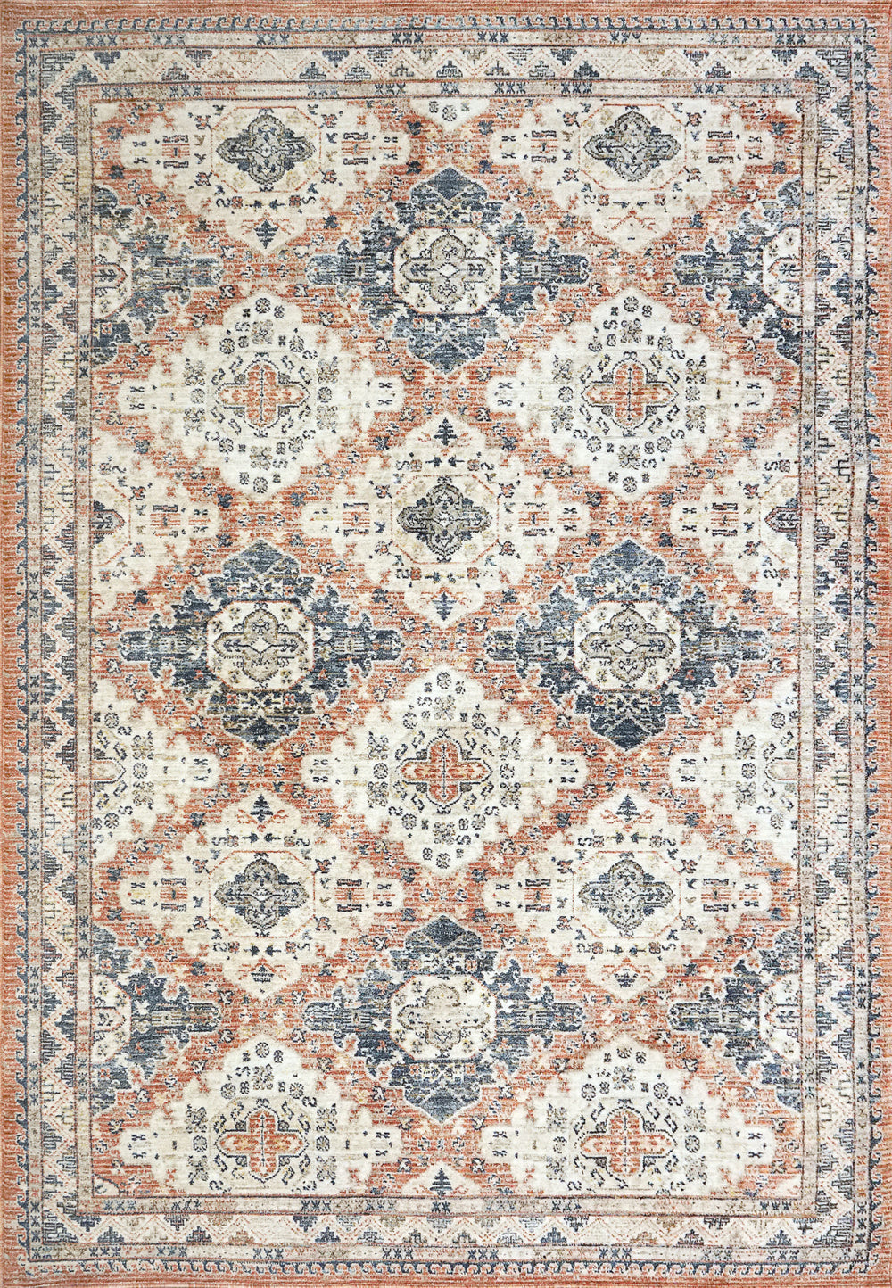 Dynamic Rugs Jupiter 3109 Beige/Navy/Copper Area Rug