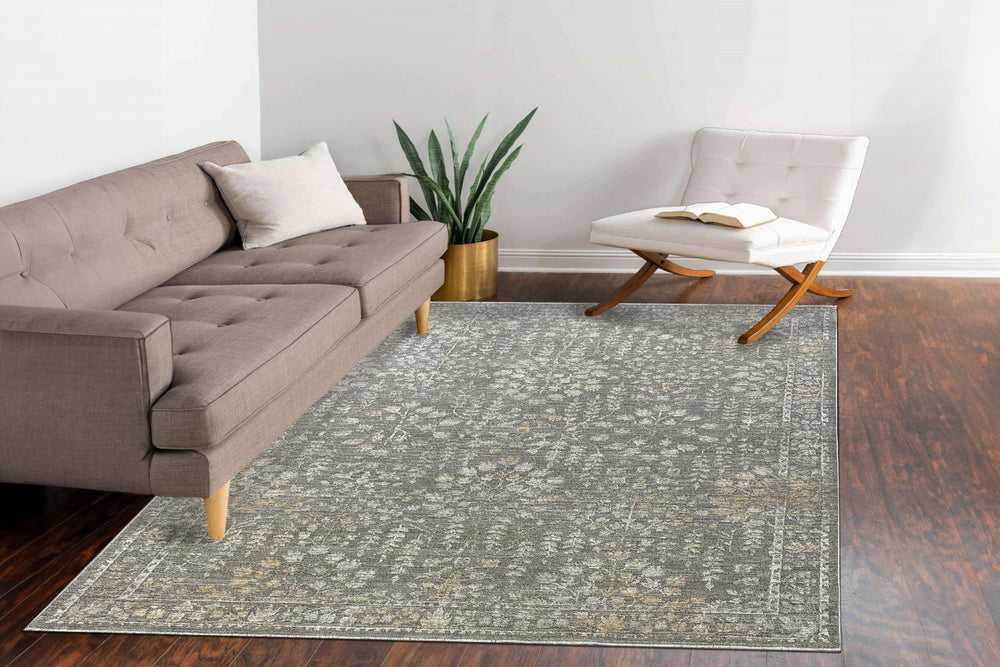Dynamic Rugs Kyra 13705 Grey/Dark Grey Area Rug Room Scene Feature