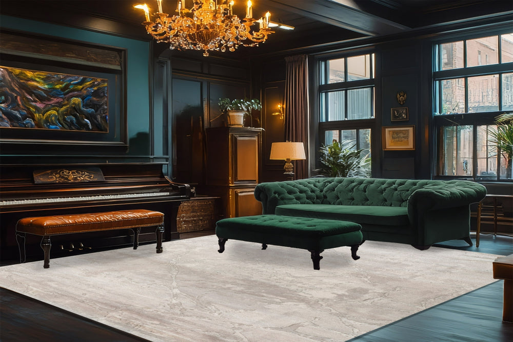Dynamic Rugs Lazer 12676 Light Grey Area Rug Room Scene Feature