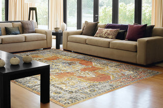 Dynamic Rugs Mabel 4093 Rust/Navy/Multi Area Rug Room Scene Feature