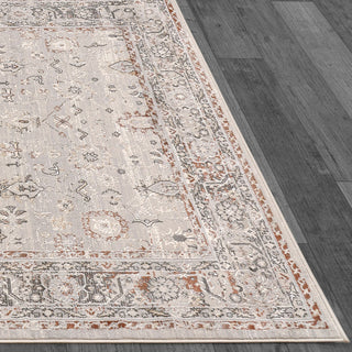 Dynamic Rugs Marina 8050 Grey/Rose Area Rug Corner Shot
