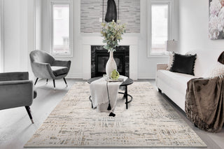 Dynamic Rugs Marina 8055 White/Grey Area Rug Room Scene Feature