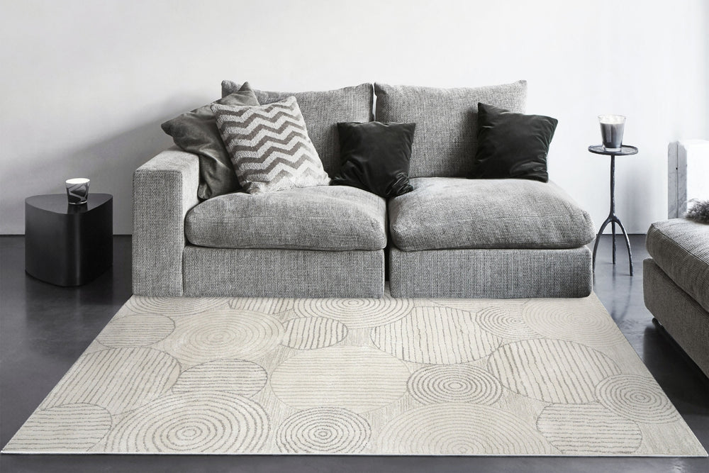 Dynamic Rugs Monroe 9815 Ivory/Grey Area Rug Room Scene Feature