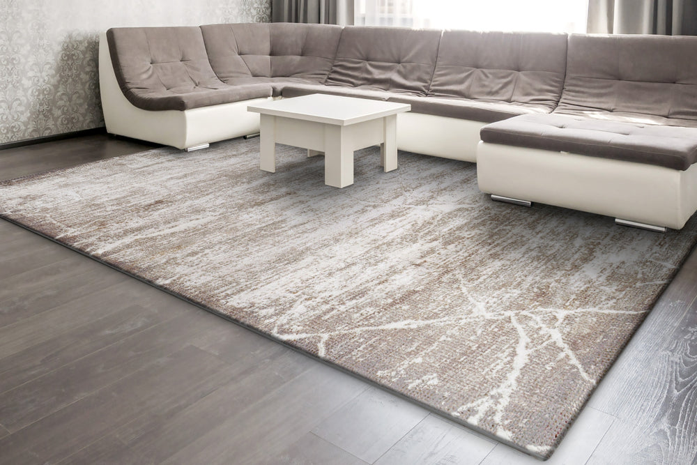 Dynamic Rugs Obsession 9536 Cream/Beige Area Rug Room Scene Feature