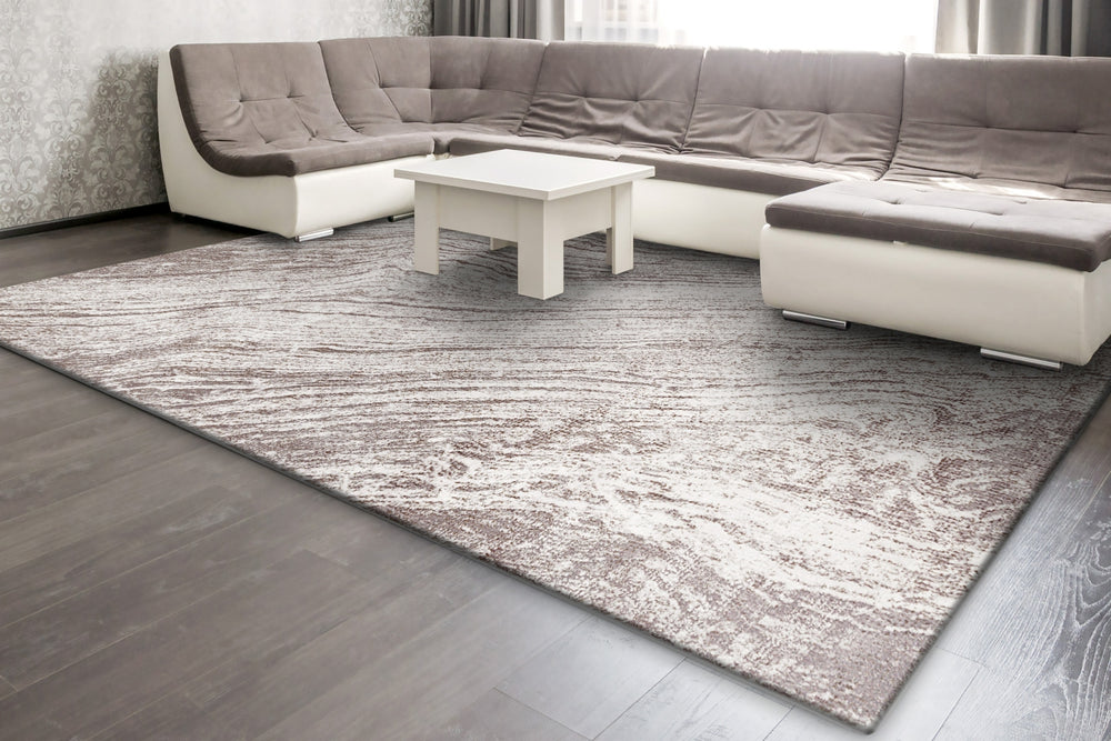 Dynamic Rugs Obsession 9537 Cream/Taupe Area Rug Room Scene Feature