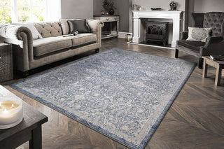 Dynamic Rugs Octo 6907 Navy/Ivory Area Rug Room Scene Feature
