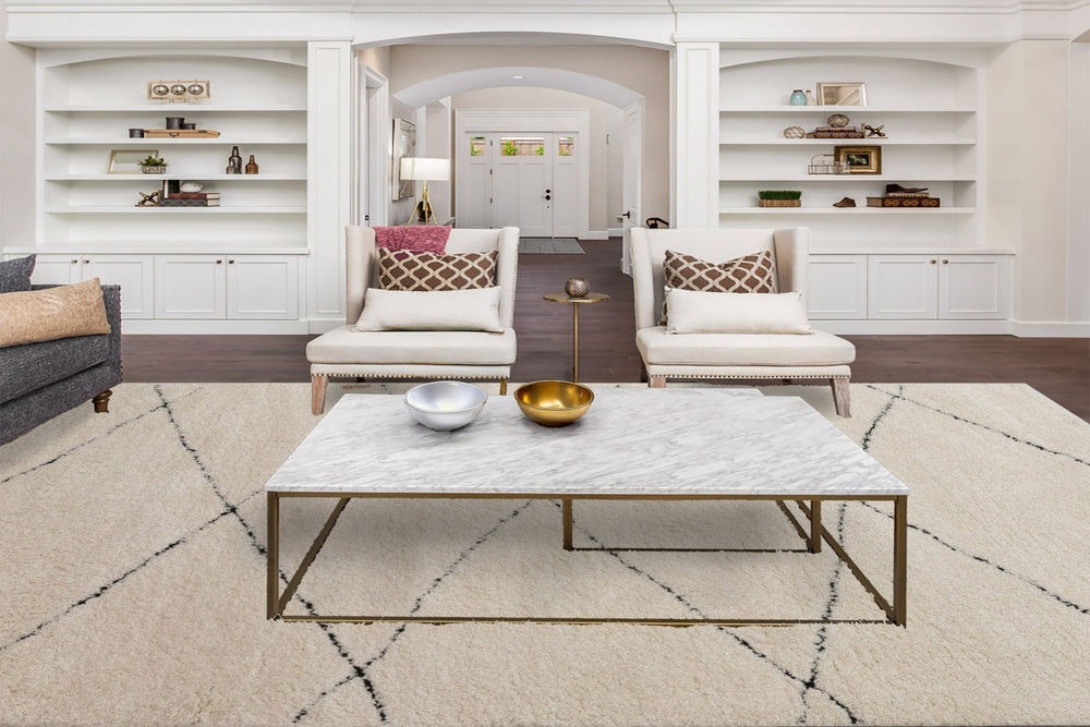 Dynamic Rugs Pike 11208 Beige/Black Area Rug Room Scene Feature