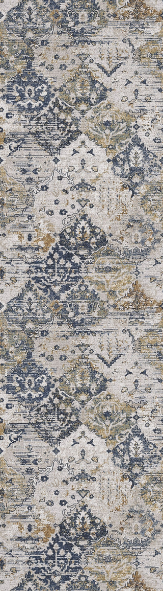 Dynamic Rugs Reha 1063 Cream/Beige/Blue Area Rug Runner Image