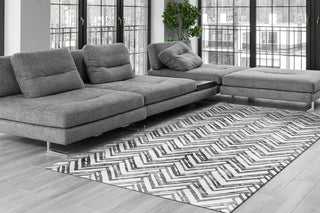 Dynamic Rugs Rhythm 6423 Grey Area Rug Room Scene Feature