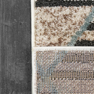 Dynamic Rugs Robin 1156 Taupe/Dark Grey/Light Blue Area Rug