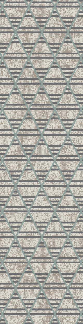 Dynamic Rugs Robin 1156 Taupe/Dark Grey/Light Blue Area Rug