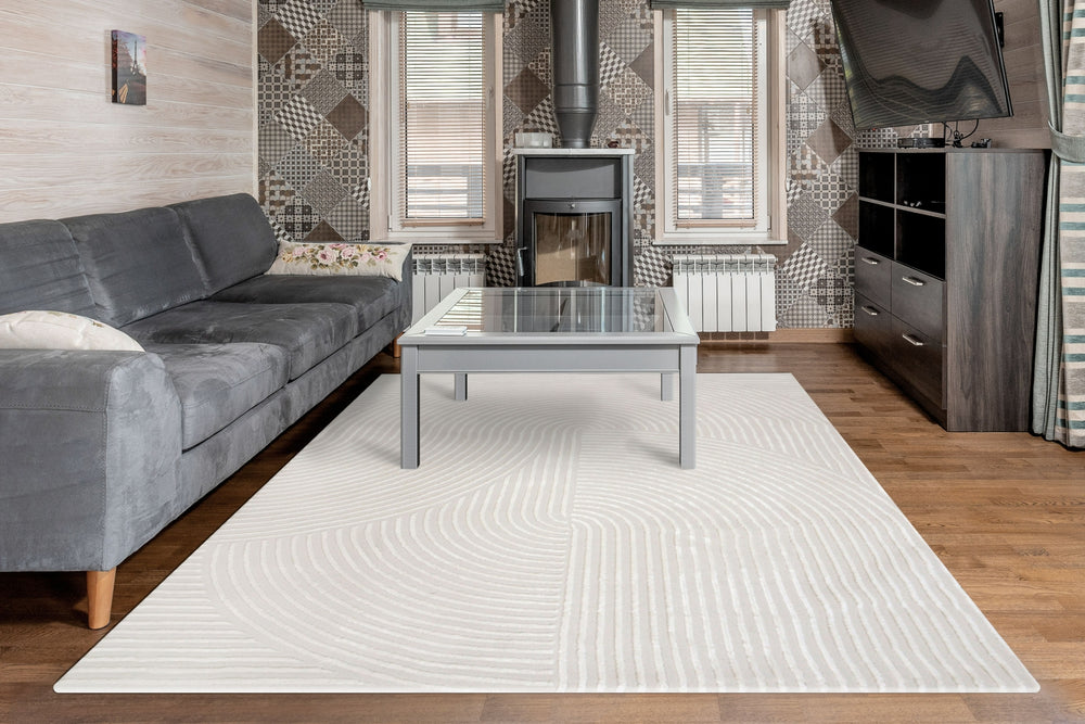 Dynamic Rugs Rori 9363 Ivory/Gre Area Rug Room Scene Feature