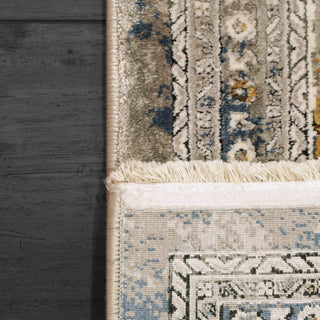 Dynamic Rugs Ruby 2185 Ivory/Grey/Gold Area Rug Corner Shot