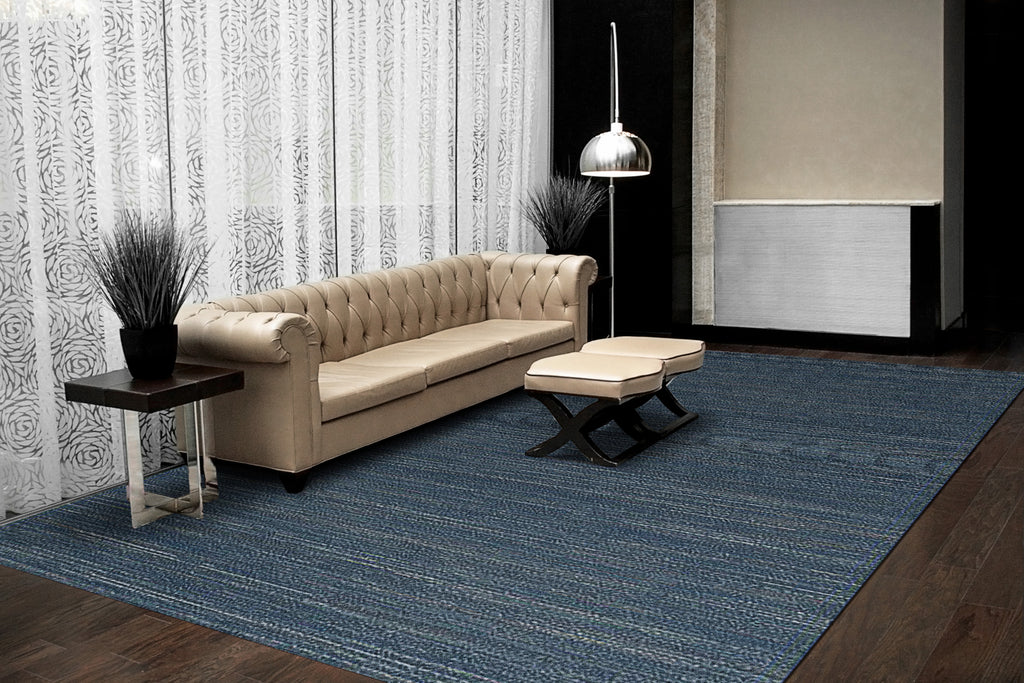 Dynamic Rugs Savoy 3586 Navy Area Rug Room Scene Feature