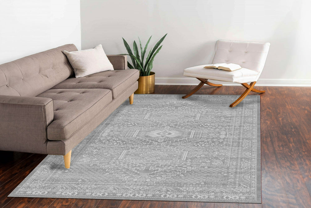 Dynamic Rugs Sterling 18844 Grey/Ivory Area Rug Room Scene Feature