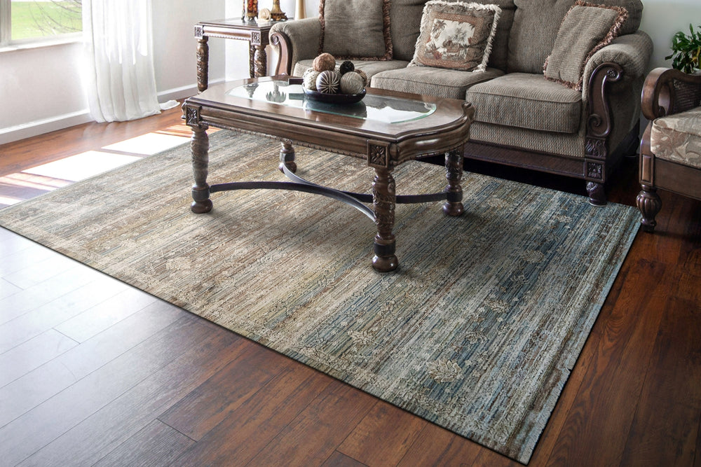 Dynamic Rugs Trevi 13254 Beige/Cream/Blue Area Rug Room Scene Feature