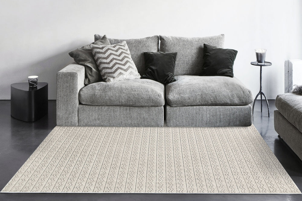 Dynamic Rugs Vuna 14955 Ivory/Grey Area Rug Room Scene Feature