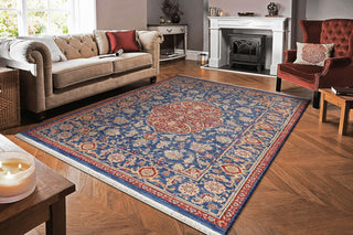 Dynamic Rugs Wade 18607 Navy/Red/Multi Area Rug Room Scene Feature