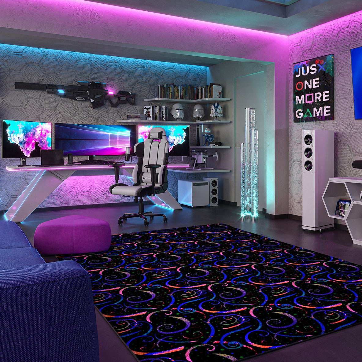 Stop Light Rug Joy Carpets Neon Lights Dynamo Fluorescent Area Rug – Incredible Rugs ...