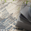 CK005 Enchanting ECH01 Ivory Grey Blue Area Rug by Calvin Klein Corner Image