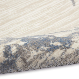 CK005 Enchanting ECH01 Ivory Grey Blue Area Rug by Calvin Klein Corner Image