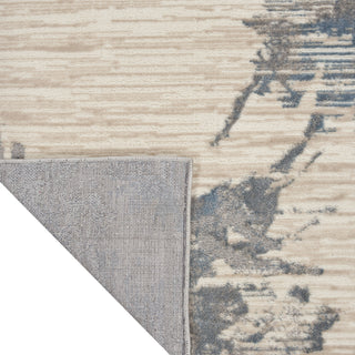 CK005 Enchanting ECH01 Ivory Grey Blue Area Rug by Calvin Klein Corner Image