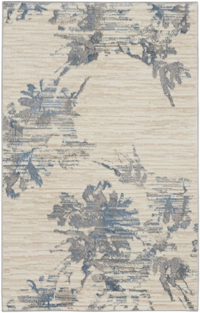 CK005 Enchanting ECH01 Ivory Grey Blue Area Rug by Calvin Klein main image