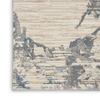 CK005 Enchanting ECH01 Ivory Grey Blue Area Rug by Calvin Klein Texture Image
