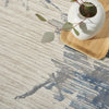 CK005 Enchanting ECH01 Ivory Grey Blue Area Rug by Calvin Klein Corner Image