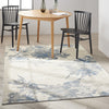 CK005 Enchanting ECH01 Ivory Grey Blue Area Rug by Calvin Klein Corner Image