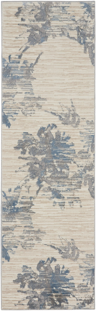 CK005 Enchanting ECH01 Ivory Grey Blue Area Rug by Calvin Klein Main Image