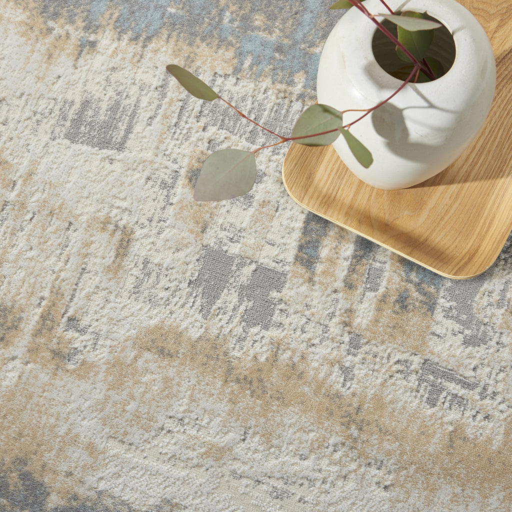 CK005 Enchanting ECH02 Ivory Seaglass Area Rug by Calvin Klein Corner Image