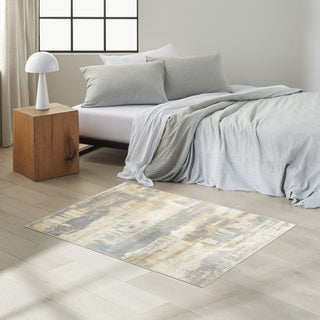 CK005 Enchanting ECH02 Ivory Seaglass Area Rug by Calvin Klein Corner Image