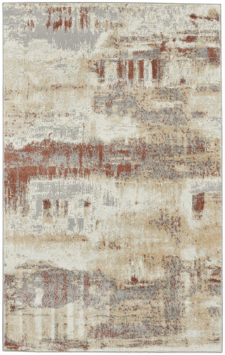 CK005 Enchanting ECH02 Grey Rust Area Rug by Calvin Klein main image