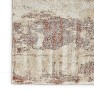 CK005 Enchanting ECH02 Grey Rust Area Rug by Calvin Klein Texture Image