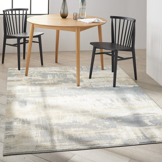 CK005 Enchanting ECH02 Ivory Seaglass Area Rug by Calvin Klein Corner Image