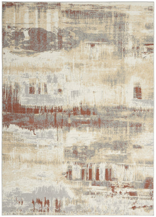 CK005 Enchanting ECH02 Grey Rust Area Rug by Calvin Klein Main Image